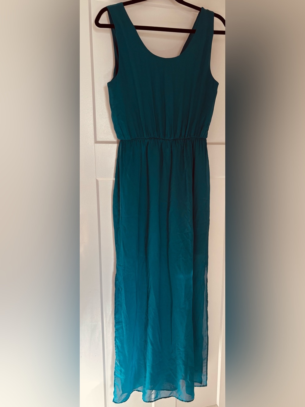 Kismet Teal Sleeveless Draped Maxi Dress
